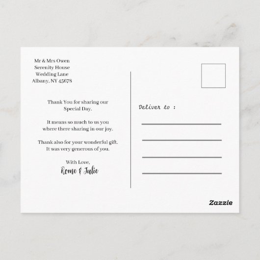 briefkaart voor familie en vriend (Achterkant)