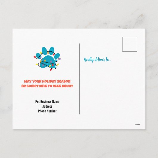 Briefkaart voor feestdagen met feestdagen voor gez (Achterkant)