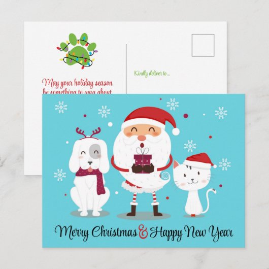 Briefkaart voor feestdagen met feestdagen voor gez (Voorkant / Achterkant)