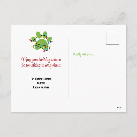 Briefkaart voor feestdagen met feestdagen voor gez (Achterkant)