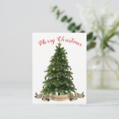 Briefkaart voor feestdagen met prettige kerstbomen (Staand voorkant)