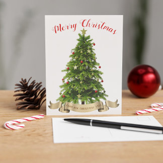 Briefkaart voor feestdagen met prettige kerstbomen