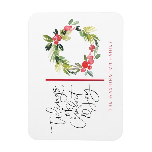 Briefkaart voor feestelijke feestdag met feestdage magneet (Verticaal)