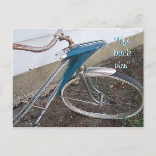 Briefkaart voor fietsen van Antiek meisjes - pas a