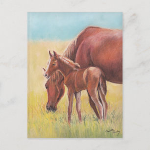 Briefkaart voor foal- en paardenpestkunst