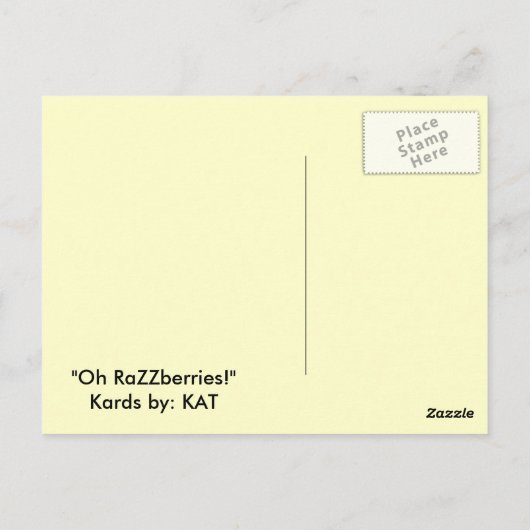 briefkaart voor frambozen (Achterkant)