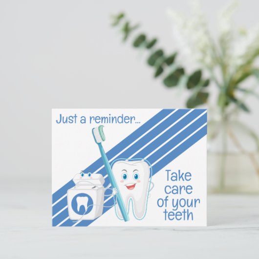 Briefkaart voor gebitsbenoemingen (Staand voorkant)