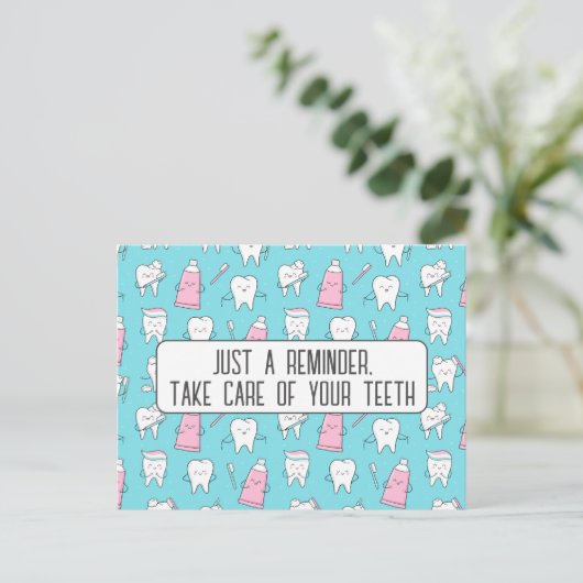 Briefkaart voor gebitsbenoemingen (Staand voorkant)