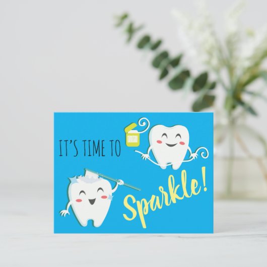 Briefkaart voor gebitsbenoemingen (Staand voorkant)