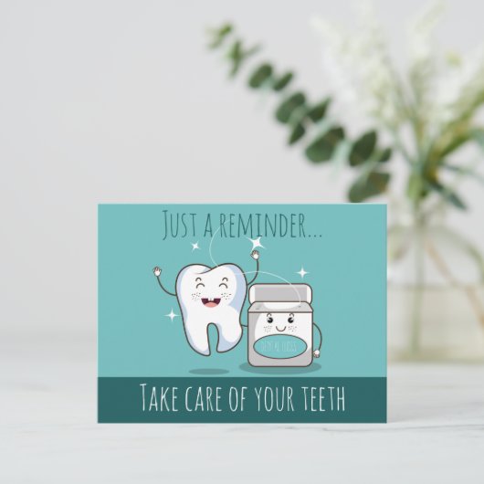 Briefkaart voor gebitsbenoemingen (Staand voorkant)