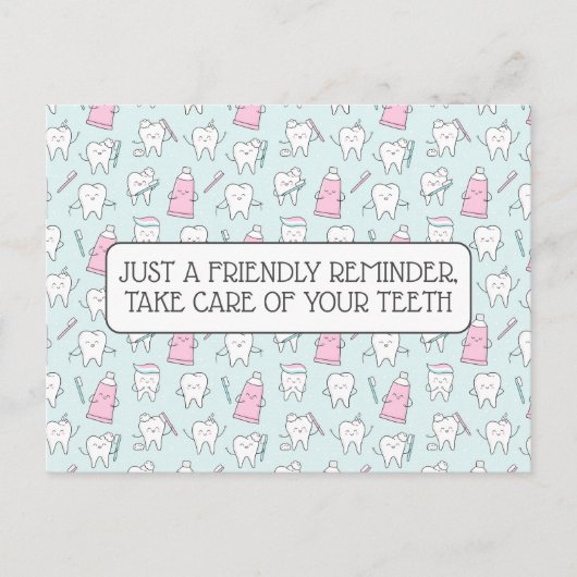 Briefkaart voor gebitsbenoemingen (Voorkant)