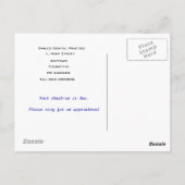 Briefkaart voor gebitscontrole (Achterkant)