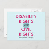 Briefkaart voor gehandicaptenrechten (Voorkant / Achterkant)