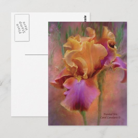 Briefkaart voor gekleurde Iris Art (Voorkant / Achterkant)