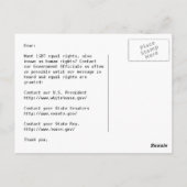 Briefkaart voor gelijkheid tussen huwelijken (Achterkant)