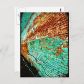 Briefkaart voor getextureerde turquiose Brick-muur (Voorkant / Achterkant)