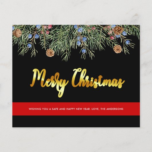 Briefkaart voor gevechtsvliegtuigen met kerstrode  (Voorkant)