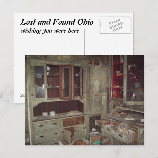 Briefkaart voor gevlekte keuken (Voorkant / Achterkant)