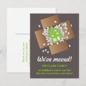 Briefkaart voor groene verpakking Popcorn Moving A (Voorkant / Achterkant)