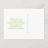 Briefkaart voor groene verpakking Popcorn Moving A (Achterkant)