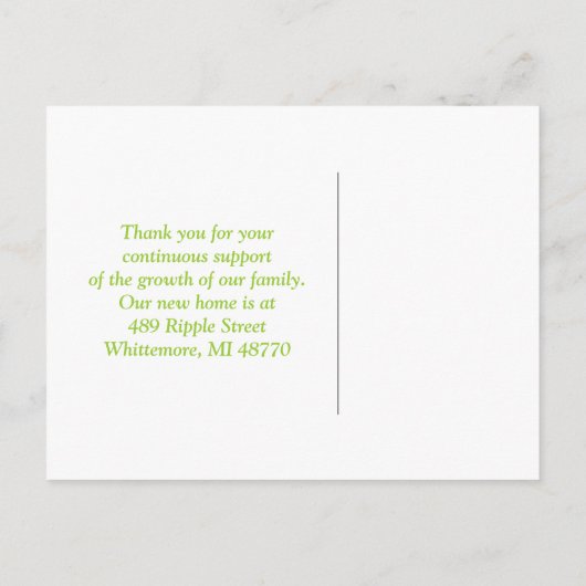 Briefkaart voor groene verpakking Popcorn Moving A (Achterkant)