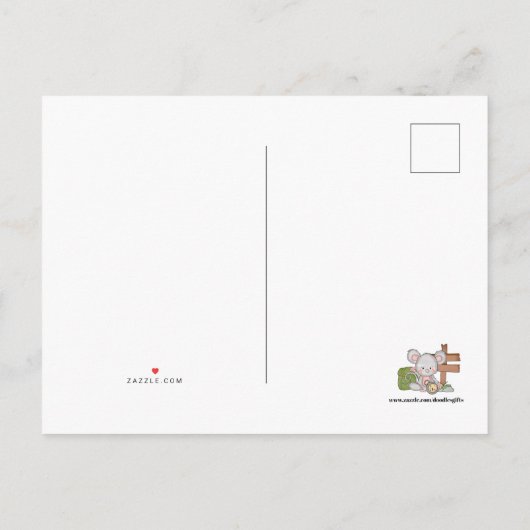 Briefkaart voor groetwandelmuis toevoegen (Achterkant)