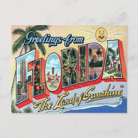 Briefkaart voor grote letters in Florida (Voorkant)