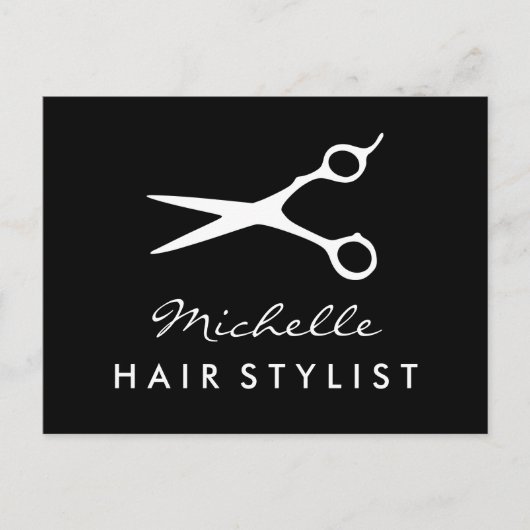 Briefkaart voor haarkapper, voor haarstylist salon (Voorkant)