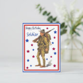  Briefkaart voor Happy Birthday Soldier (Staand voorkant)