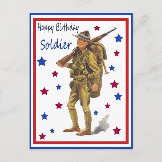  Briefkaart voor Happy Birthday Soldier (Voorkant)