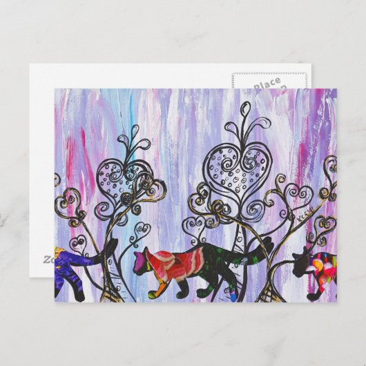 Briefkaart voor hart en katten (Voorkant / Achterkant)