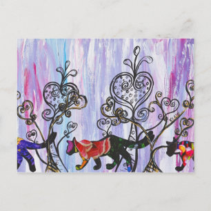 Briefkaart voor hart en katten