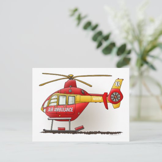 Briefkaart voor helikopterontdekking (Staand voorkant)