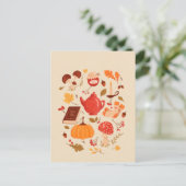 Briefkaart voor herfst-essentiële illustraties (Staand voorkant)