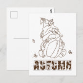 Briefkaart voor herfst-gnome- en pompoenkleuractiv (Voorkant / Achterkant)
