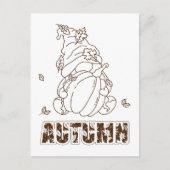 Briefkaart voor herfst-gnome- en pompoenkleuractiv (Voorkant)