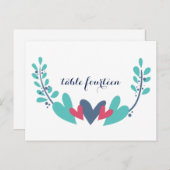 Briefkaart voor het aantal harten- en weddenschapp (Voorkant / Achterkant)