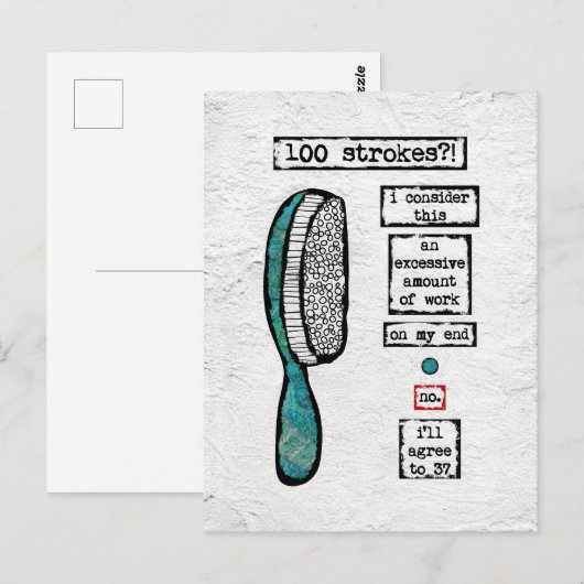 Briefkaart voor het contract voor haarborstels - F (Voorkant / Achterkant)