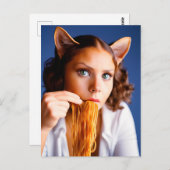 Briefkaart voor het eten van menselijke katten (Voorkant / Achterkant)