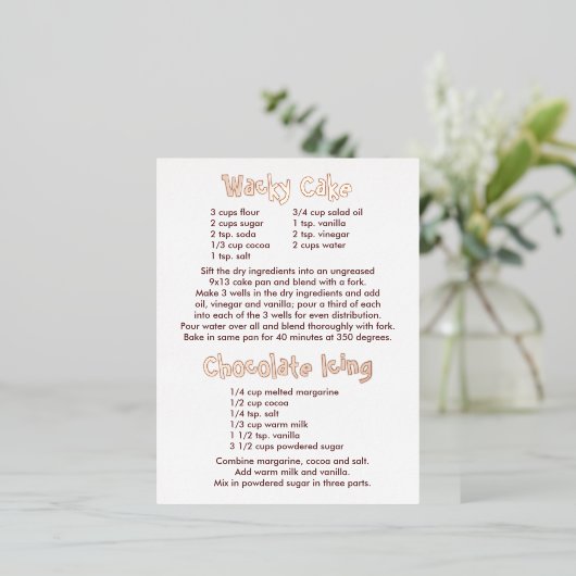 Briefkaart voor het inkepen van makreel en chocola (Staand Voorkant)