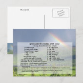 Briefkaart voor het innemen van haverklap (Voorkant / Achterkant)