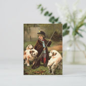 Briefkaart voor het jagen van jongen (Staand voorkant)