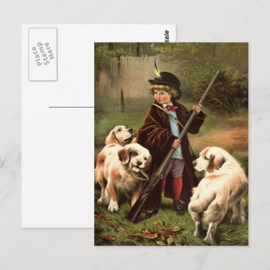  Briefkaart voor het jagen van jongen (Voorkant / Achterkant)