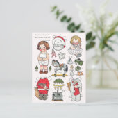 Briefkaart voor het maken van dolfijnen met kerstc (Staand voorkant)