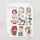 Briefkaart voor het maken van dolfijnen met kerstc (Voorkant / Achterkant)