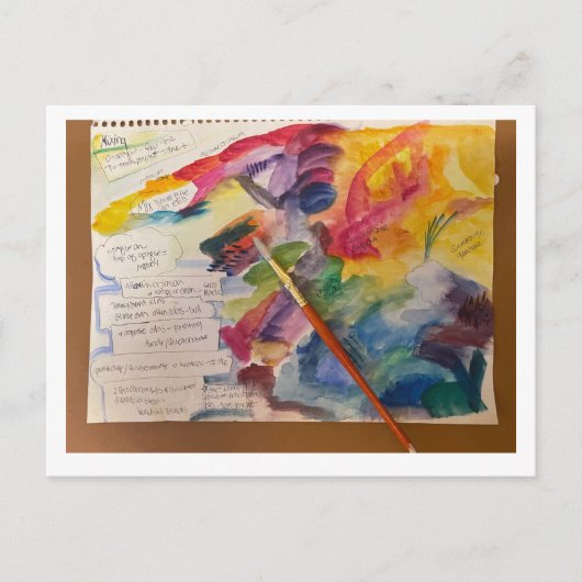 Briefkaart voor het mengen van waterkleuren (Voorkant)