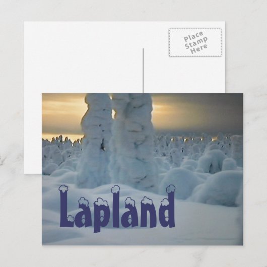 Briefkaart voor het noordpoolgebied van Lapland (Voorkant / Achterkant)