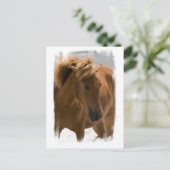 Briefkaart voor het ontwerpen van kastanjepaarden (Staand voorkant)