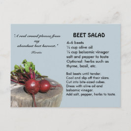 Briefkaart voor het ophalen van bietsalade