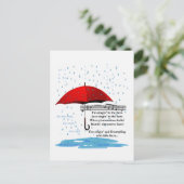 Briefkaart voor het Raining en zingen van alternat (Staand voorkant)